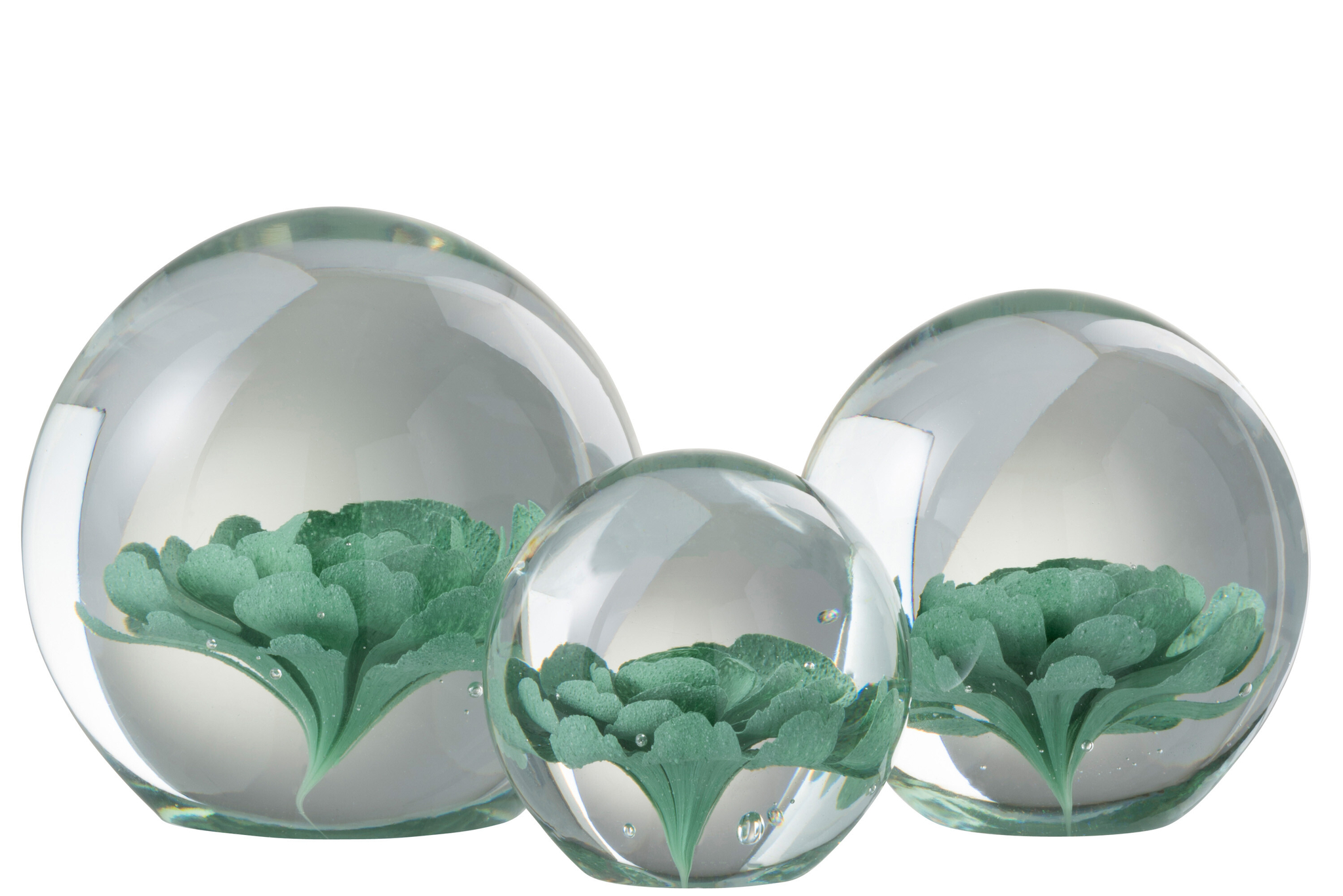 Presse-papiers en verre avec une grande fleur menthe. – Image 2