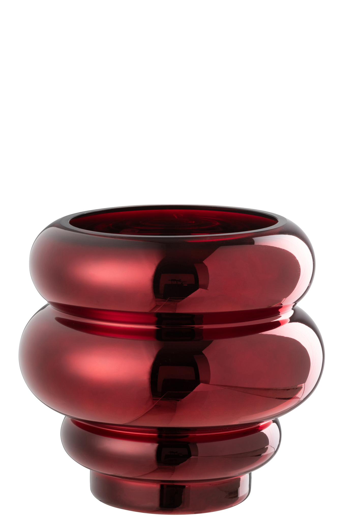 Porte-bougie/vase Cléa en verre rouge foncé