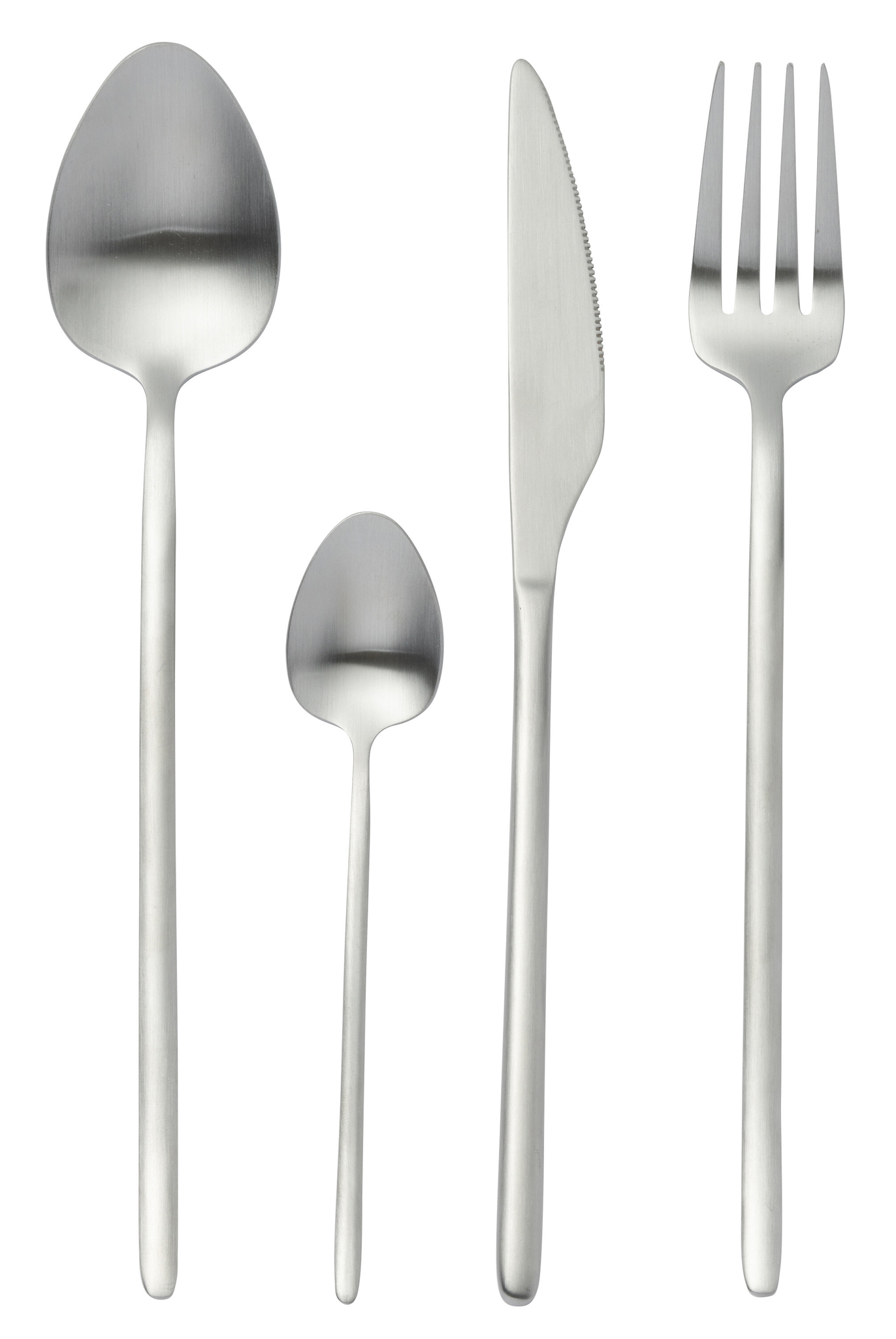 Couverts de table en acier inoxydable mat argenté de 24 pièces – Image 4