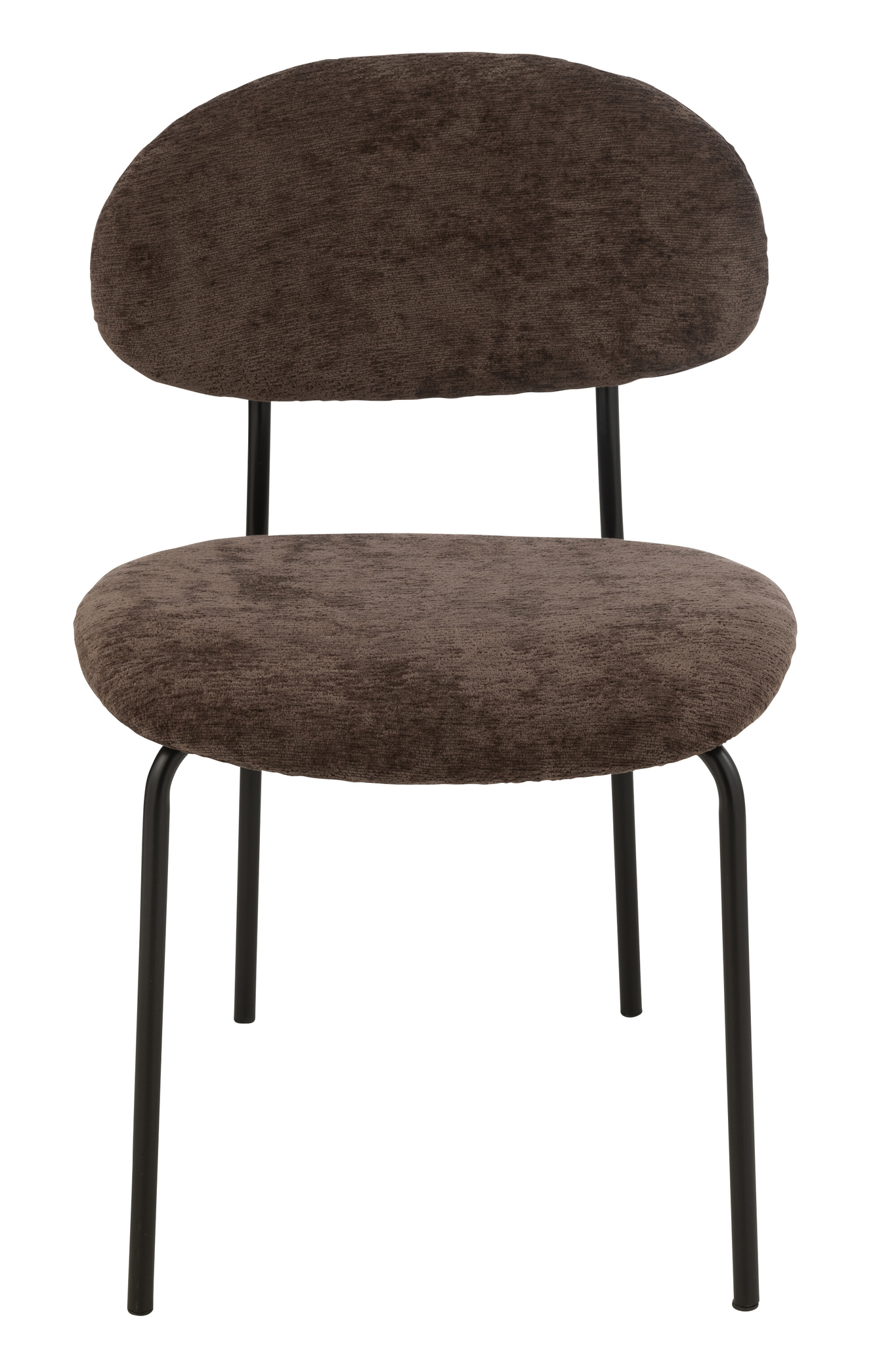 Chaise de salle à manger en textile/métal brun foncé