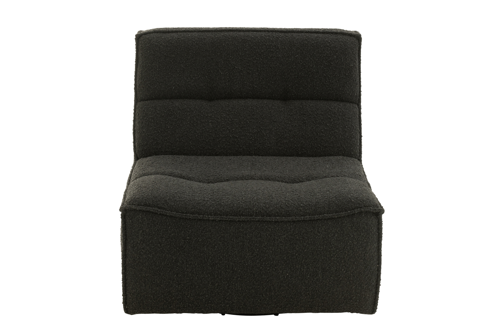 Chaise pivotante carrée en bois de peuplier et mousse noire