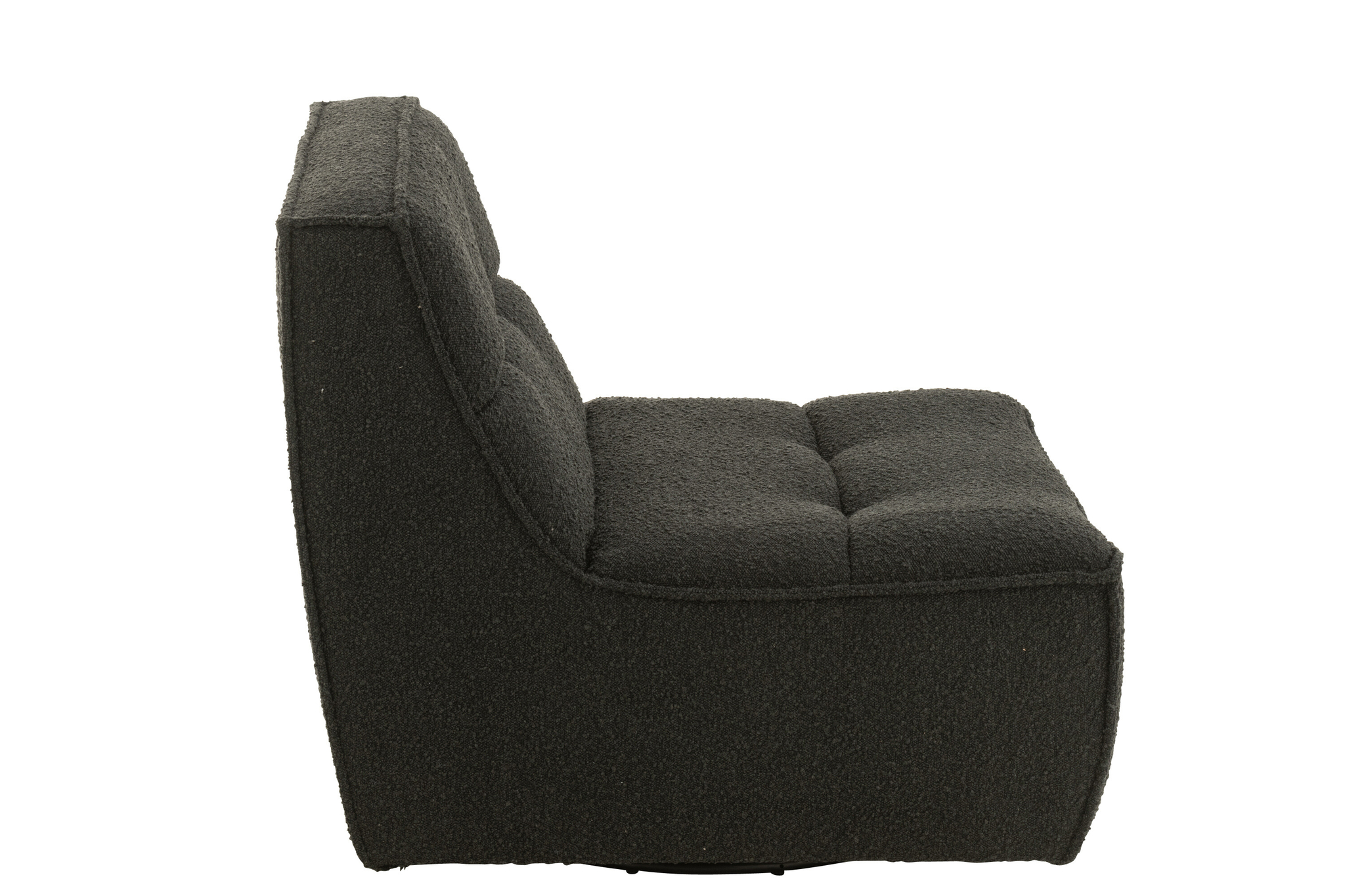 Chaise pivotante carrée en bois de peuplier et mousse noire – Image 2