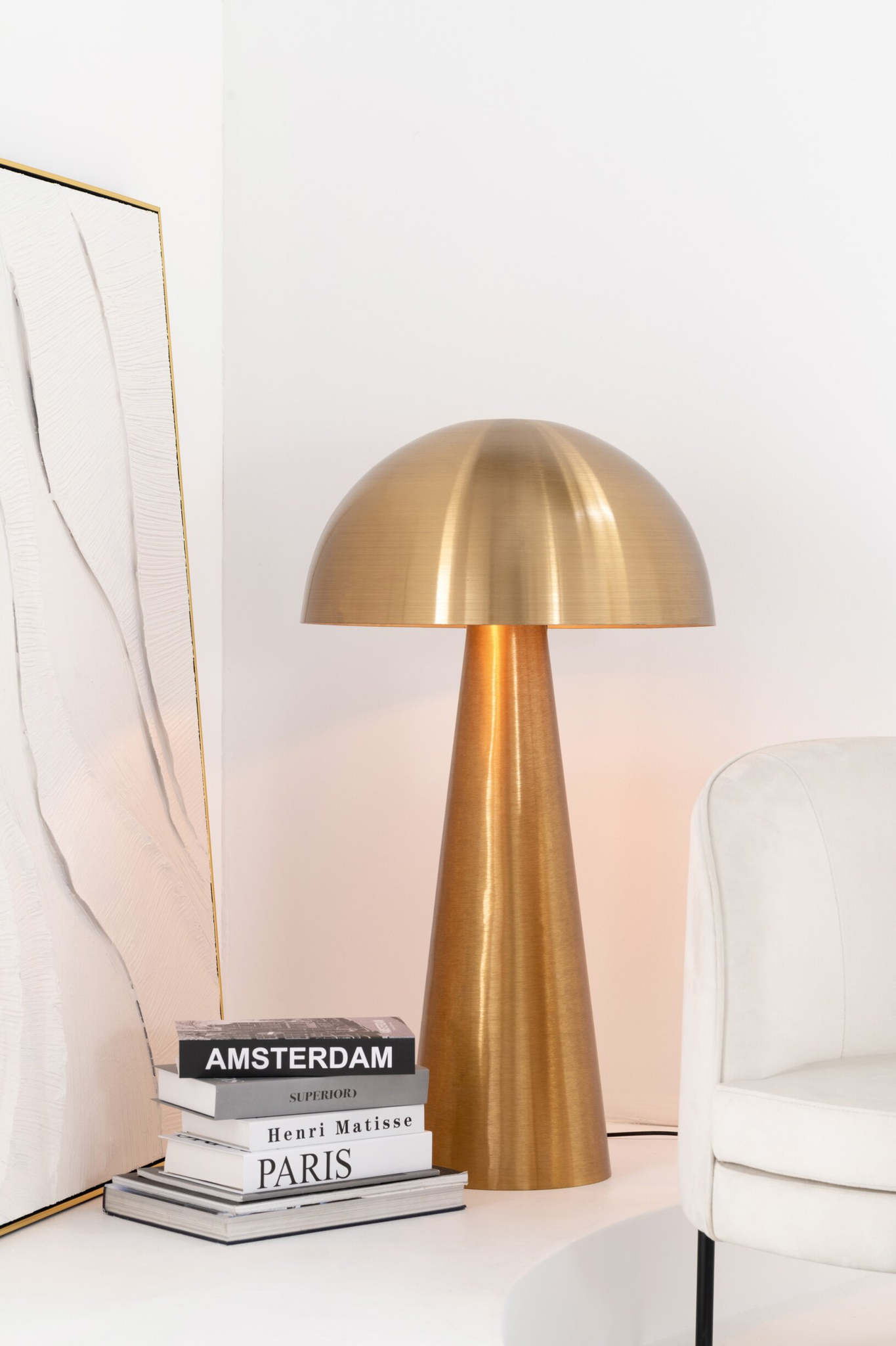 Lampe Champignon Métal Doré Mat Extra Large – Image 4