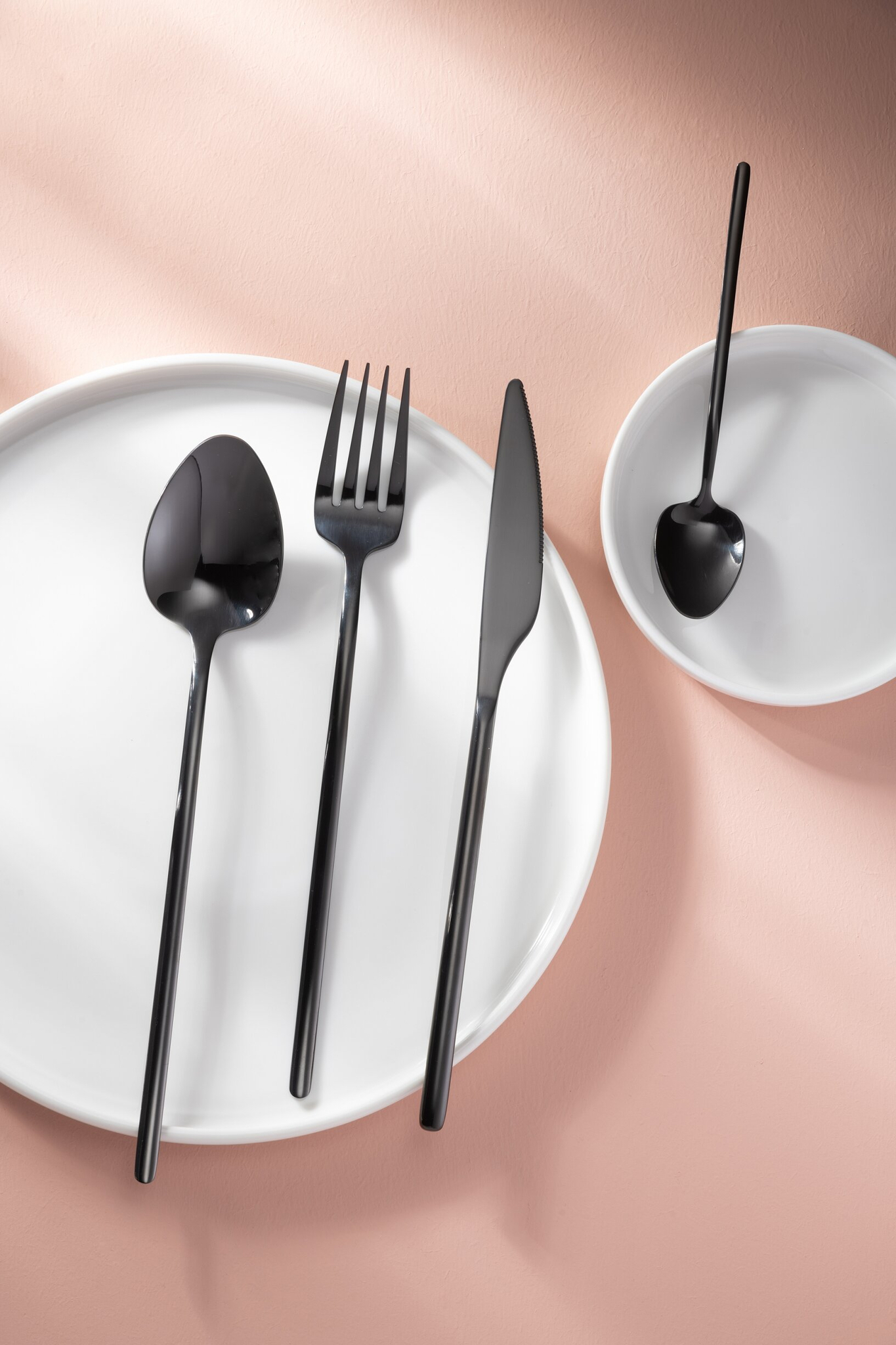 Couverts de table en acier inoxydable brillant noir de 24 pièces – Image 5